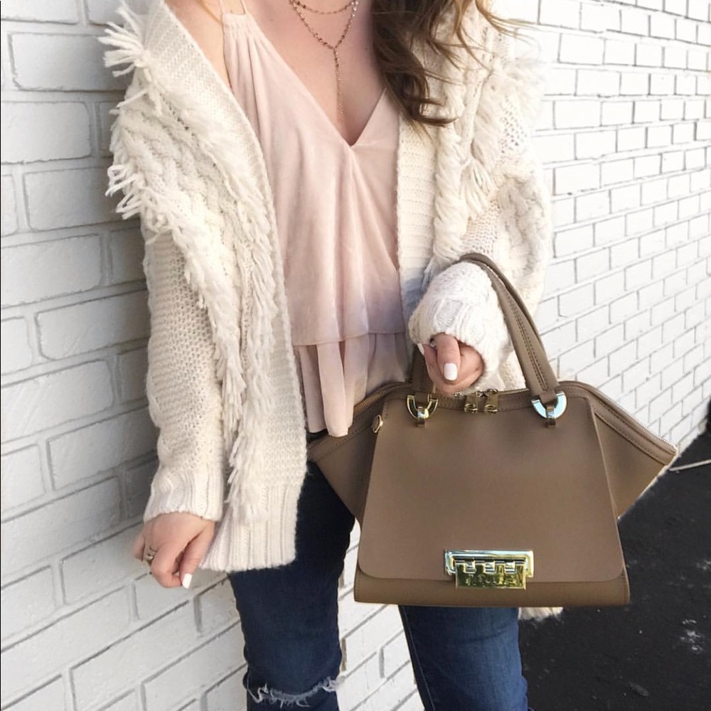Zac Posen Taupe Shoulder Bag